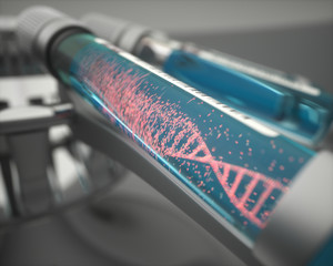 DNA Molecule Structure. Colorful DNA molecule. Concept image of a structure of the genetic code.