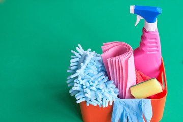  Box with cleaning agents for washing the house