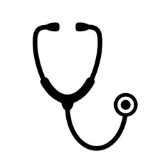 Stethoscope black silhouette vector icon