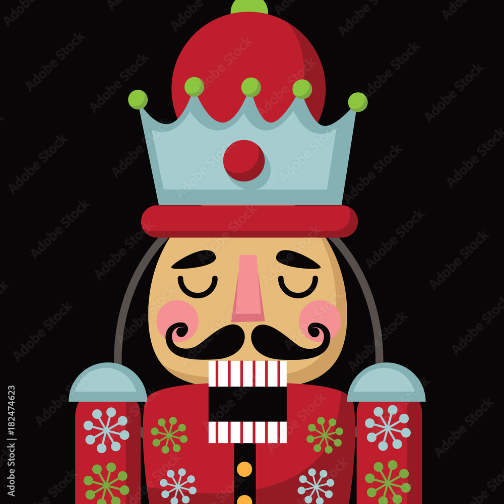 Christmas nutcracker cartoon illustration. Wooden soldier toy gift from the  ballet. EPS 10 vector illustration. Stock Vector | Adobe Stock, image size:1000x1000