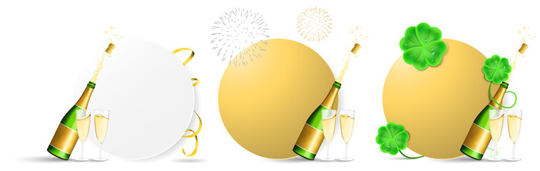 Wall Mural - new year blank vector buttons set