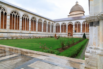 Italy. Pisa, Cathedral Square, The Campo Santo, Holy Field, Camposanto Monumentale, monumental cemetery, Camposanto Vecchio, old cemetery. 2016-11-05