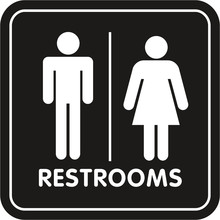 Restroom Sign Rounded Corners