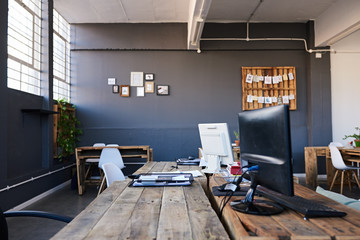 interior of a contemporary business workplace with no staff