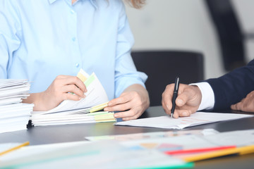 Wall Mural - People working with documents in office