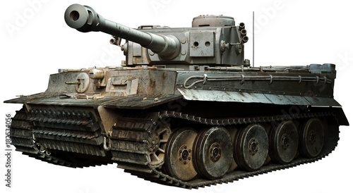 Tiger tank in steel grey Poster Mural XXL