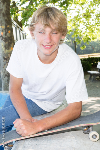Young Boy With Blond Hair And Blue Eyes Buy This Stock Photo And