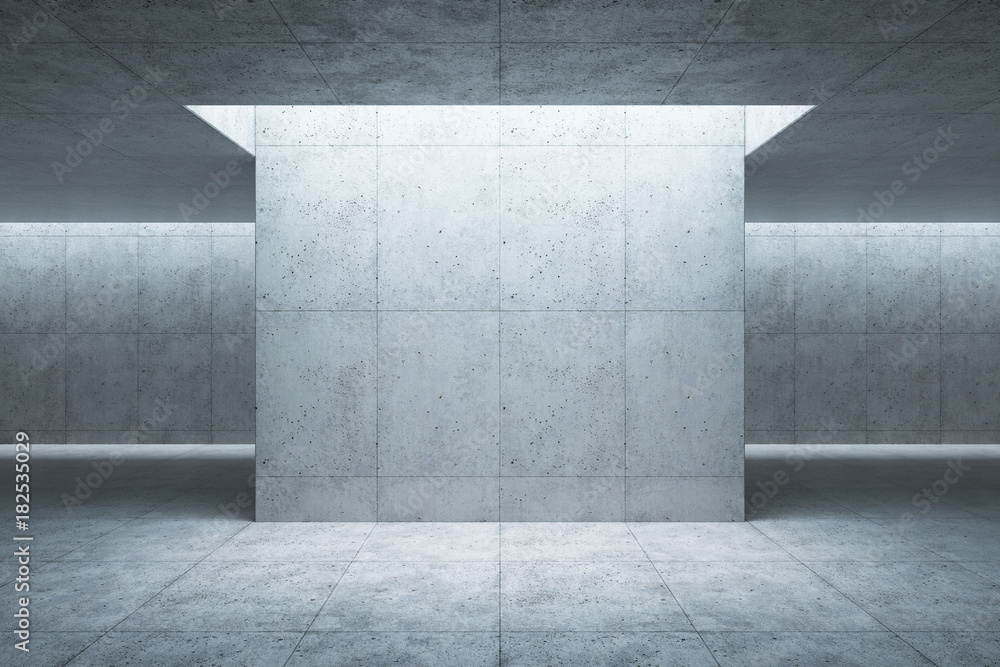 blank concrete space interior, 3d rendering - obrazy, fototapety, plakaty 