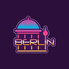 Poster - Logo with Berlin abstract cathedral in gradient color