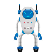 Wall Mural - electronic robot on wheels isolated illustration