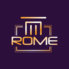 Poster - Minimalist logo of Rome city in gradient color