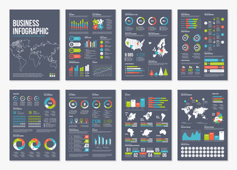 Wall Mural - Vector infographic A4 brochure elements.