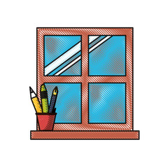 Poster - house window icon