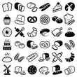 Bakery icon collection - vector outline illustration and silhouette