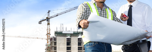 Fotomural Building site and building design and engineers.