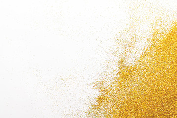 Wall Mural - Golden glitter sand texture, abstract background.