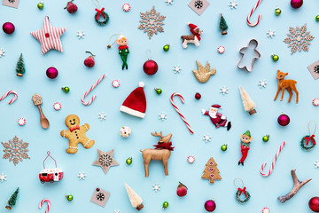 Wall Mural - collection of christmas objects
