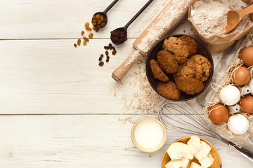 Wall Mural - Baking classes or dough making background and mockup