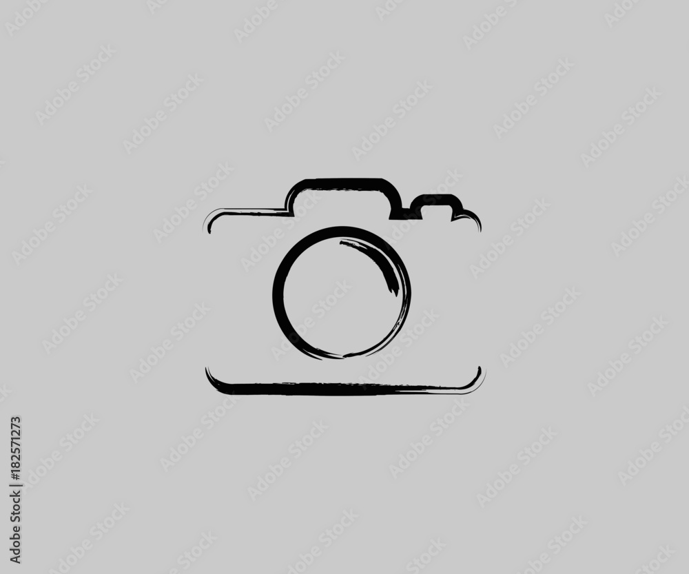 camera logo icon Vector Grunge  - obrazy, fototapety, plakaty 