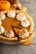 Pumpkin pie with whipped cream