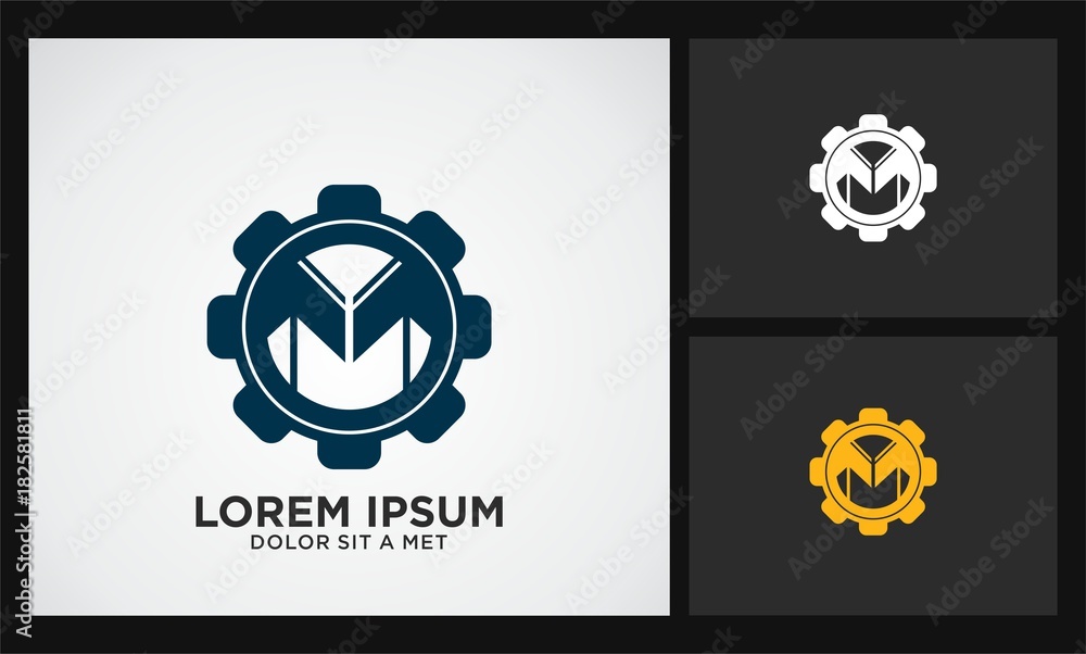 letter M gear arrow logo Stock Vector | Adobe Stock
