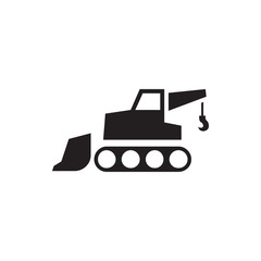 Poster - excavator icon illustration