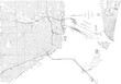 Strade di Miami centro, cartina della città, Florida, Stati Uniti. Stradario