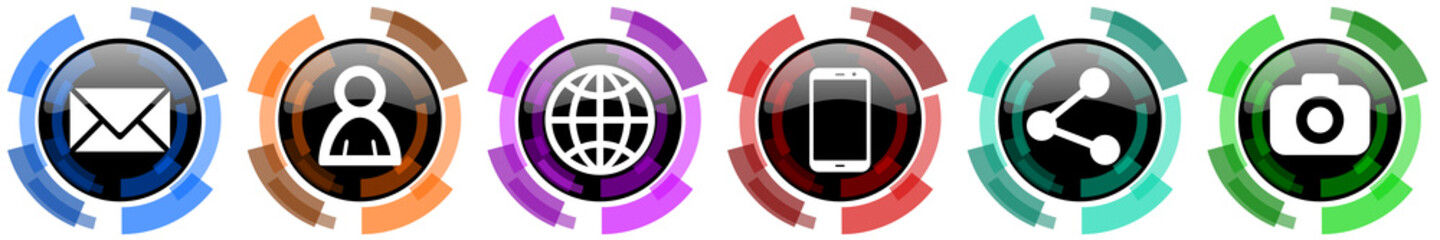 Aufkleber - Modern design vector internet icons. Social media colorful buttons isolated on white background.