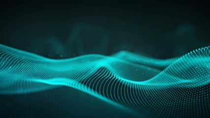 Blue futuristic cyber surface. Abstract science fiction concept. Seamless loop 3D animation rendered with DOF 4k (4096x2304)
