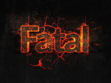 Fatal Fire Text Flame Burning Hot Lava Explosion Background.