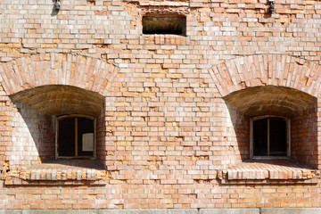 Two windows of the old brick fortress