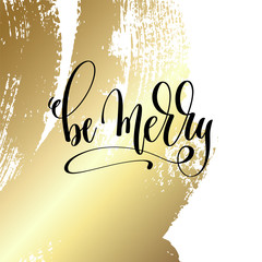 Sticker - be merry - hand lettering quote to winter holiday design