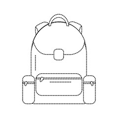 Poster - backpack school icon image vector illustration design  black dotted line