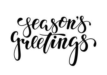 Wall Mural - Season's Greetings. Hand drawn creative calligraphy, brush pen lettering. design holiday greeting cards and invitations of Merry Christmas and Happy New Year, banner, poster, logo, seasonal holiday