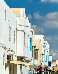 Canvas Print - Traditional houses in Medina of Kairouan in Tunisia