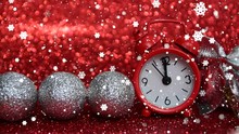 Happy New Year 2018 Text And Countdown , Red Evening Watch Counts 10 Seconds To Midnight, Countdown From Ten