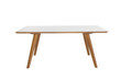 Wooden modern Table on white background.
