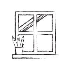 Poster - house window icon