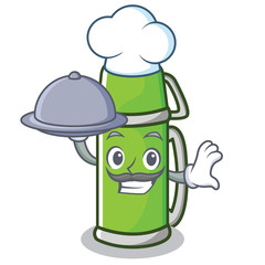 Sticker - Chef with food thermos character cartoon style