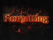 Formatting Fire text flame burning hot lava explosion background.