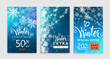© zaie - Winter poster set. Color sale background design with christmas snow, snowflake