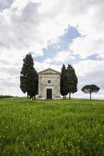 Madonna Di Vitaleta Chapel, Near Pienza, Val D`Orcia, Province Of Siena, Tuscany, Italy, UNESCO World Heritage