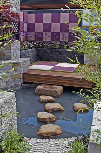 Modern Japanese Water Garden Stock Photo Adobe Stock