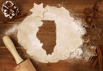 Wall Mural - Cookie dough cut as the shape of Illinois (series)