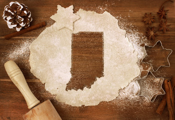 Wall Mural - Cookie dough cut as the shape of Indiana (series)