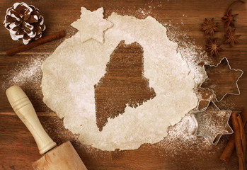 Wall Mural - Cookie dough cut as the shape of Maine (series)