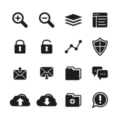 Wall Mural - network and software icon set