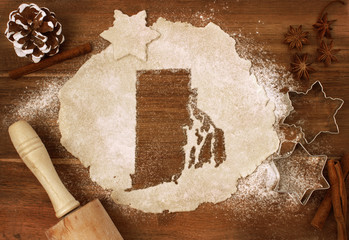 Wall Mural - Cookie dough cut as the shape of Rhode Island (series)