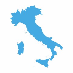 Italy map on blue background, Vector Illustration