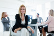 © NDABCREATIVITY - Picture of attractive saleswoman on meeting in office